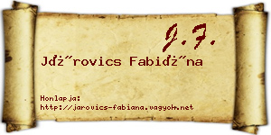 Járovics Fabiána névjegykártya